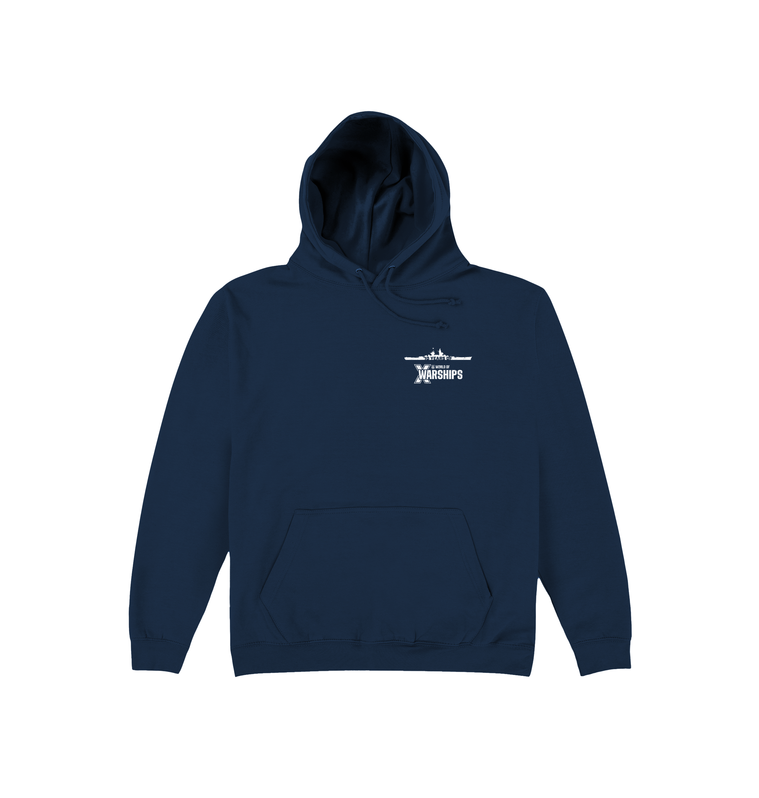 New French Navy Printed Hoody Front